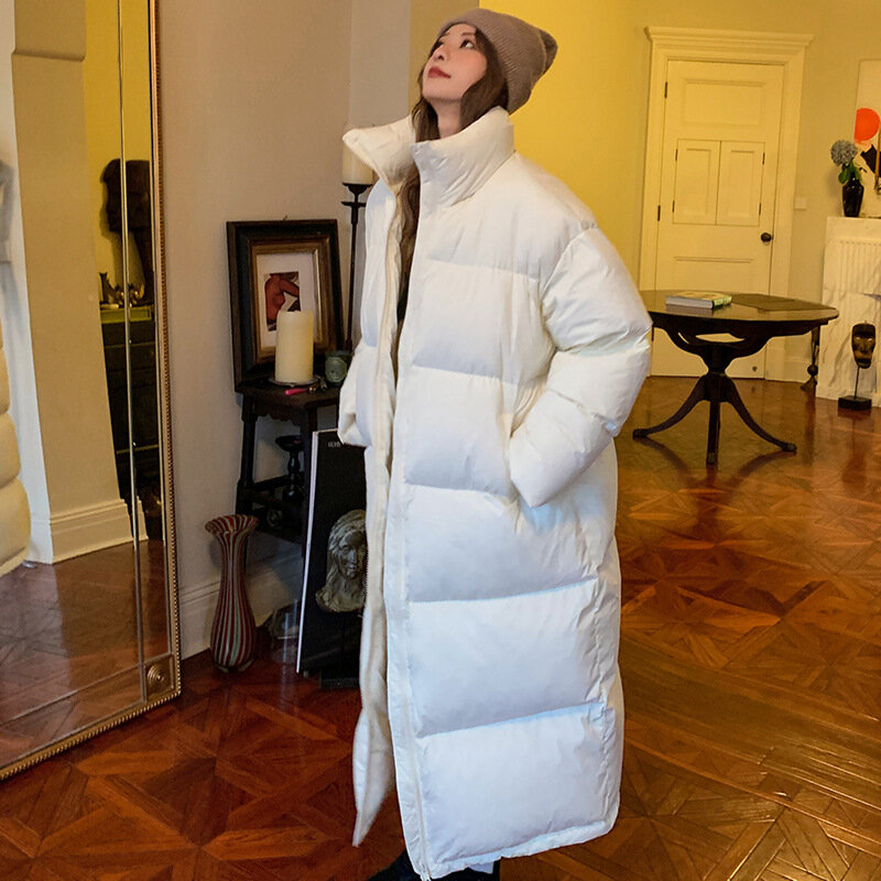 여성용 겨울 다운 재킷, 미디엄 및 롱 코튼 재킷, 느슨하고 다용도, 두꺼운 빵 코트, 2023 신상