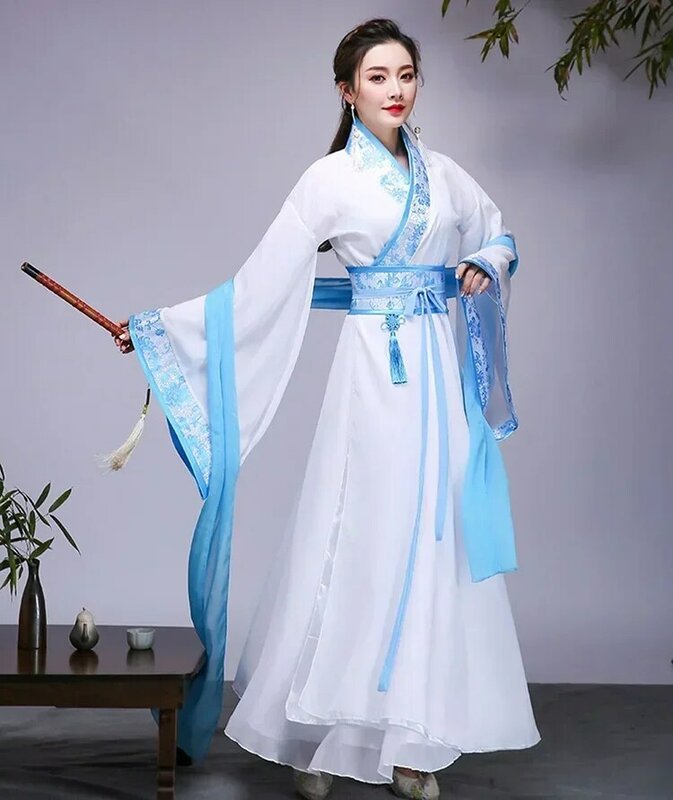女性のための古代中国の漢服ドレス、妖精のコスプレ、ヴィンテージタンスーツ、高貴なプリンセスコスチューム、フォークダンス国民