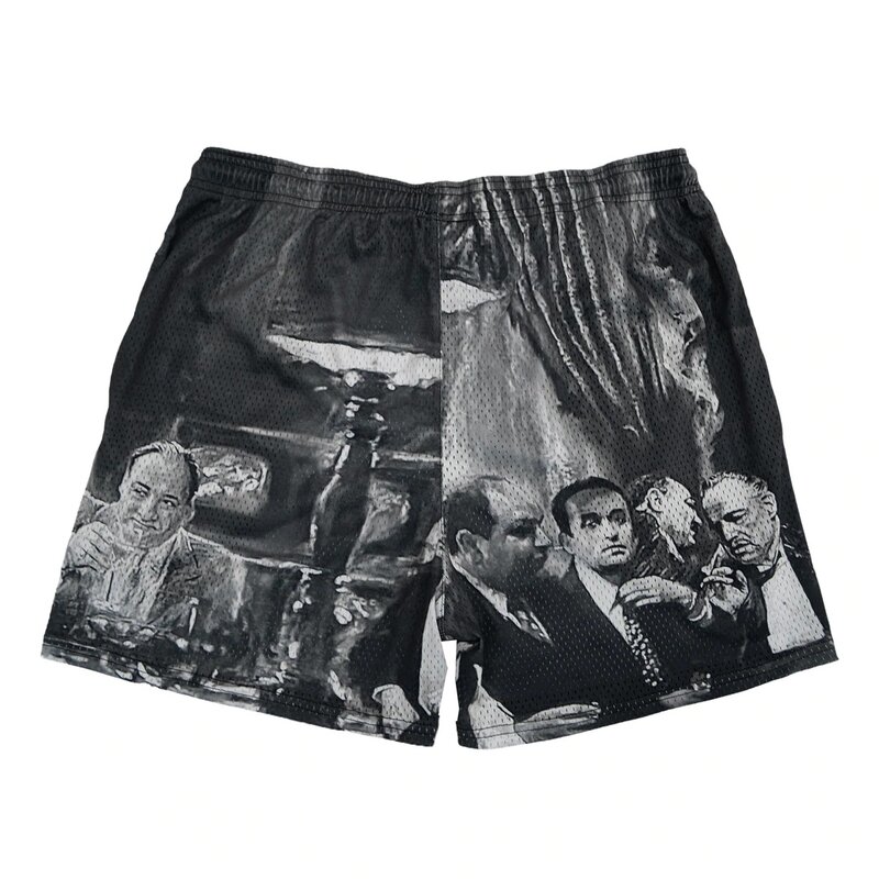 Pantalones cortos de poliéster para hombre, Shorts informales con diseño de rosas, estilo Hip Hop, transpirables, bordados, secado rápido, novedad de verano