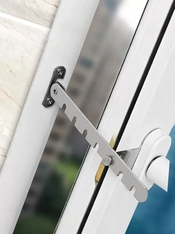 Seven/Eight Position Adjustable Child Window Safety Limit Holder, Metal and Plastic Available