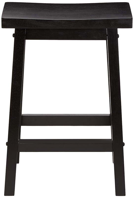 Деревянный стул с открытой спиной от Counter Height, набор из двух предметов, черный
