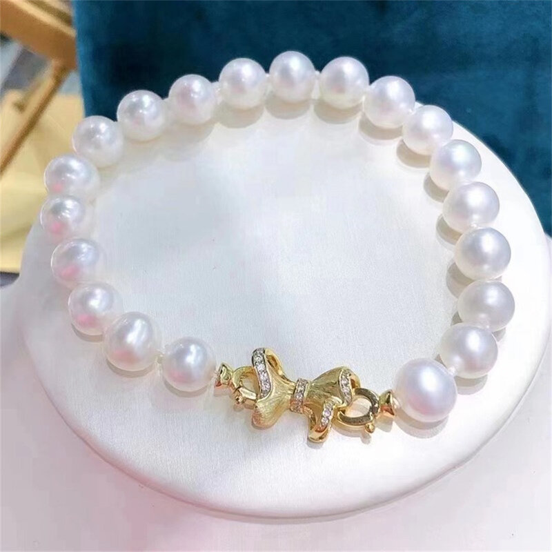 DIY Pearl Accessories S925 Sterling Silver Single Breasted Necklace Buckle Gold Silver Handmade Beaded Buckle K191