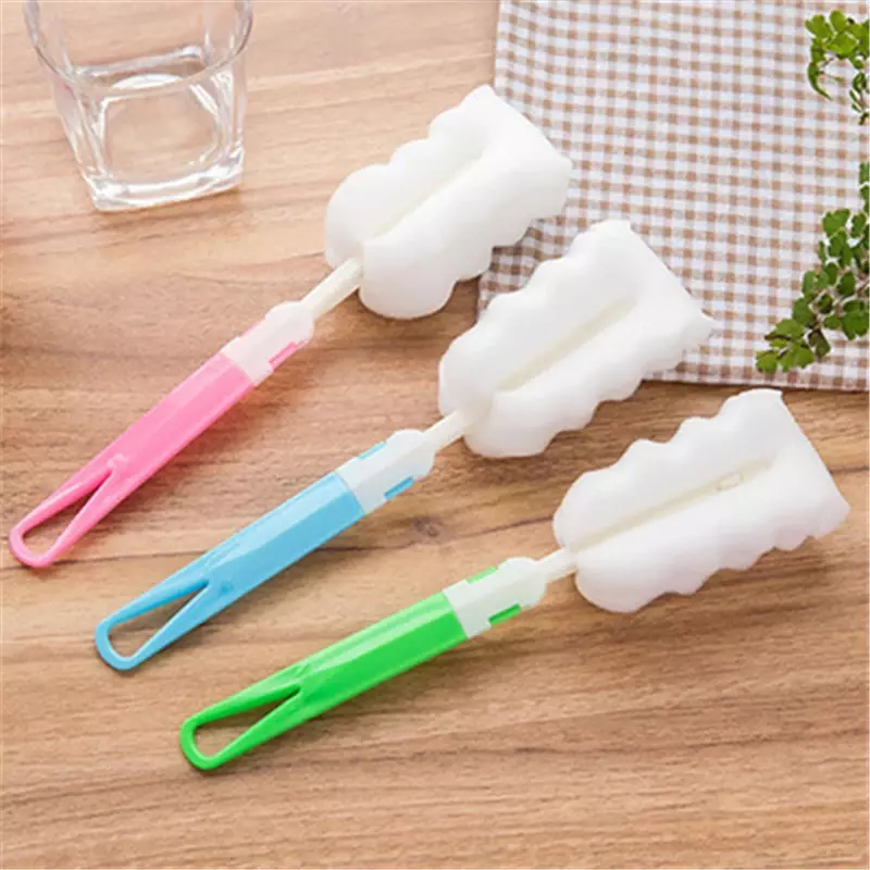 1070 long handle strong sponge cup brush heat preservation cleaning brush glass cleaning cup cleaning brush T
