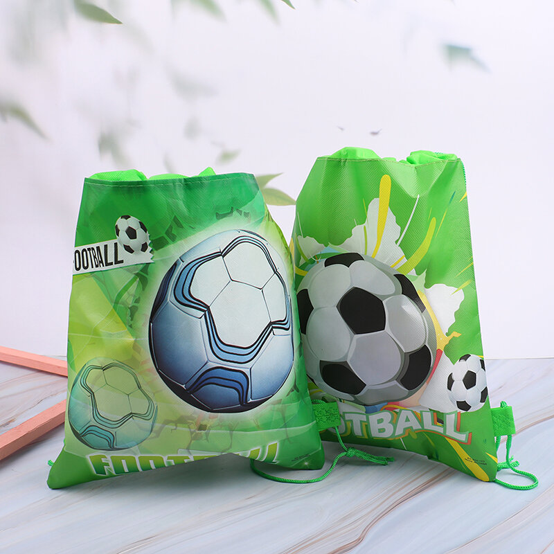 Zaino a tema calcio festa di buon compleanno tessuti Non tessuti pallone da calcio coulisse Beam Mouth Gift Bag forniture per feste 6 Style