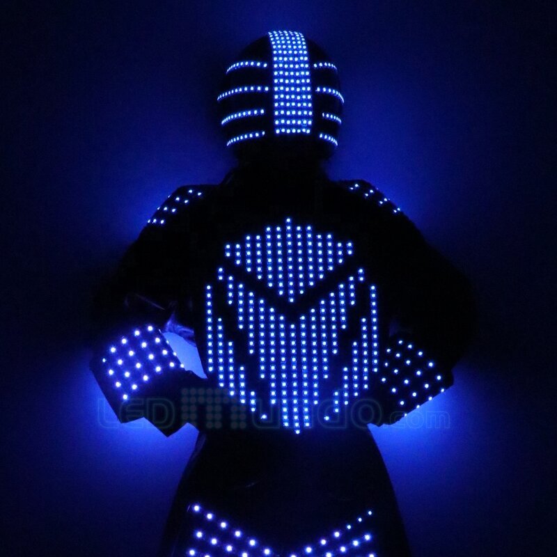 Kryoman ชุดวอล์คเกอร์เสาหุ่นยนต์ LED แบบชาร์จไฟได้เครื่องแต่งกายวอล์คเกอร์เหตุการณ์