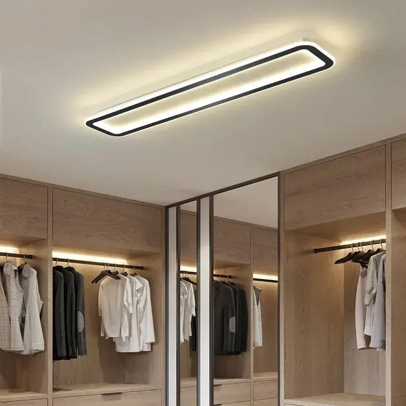 Modernas luzes de teto LED para sala, quarto, vestiário, varanda, corredor, lâmpadas do corredor, Strip Chandelier, Indoor Lighting Fixture