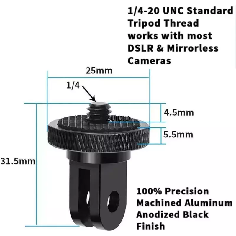 Aluminium CNC Mini Stativ halterung Schrauben kopf Adapter für Gopro Held 12 11 10 9 8 für Sony für Insta360 One X2 Kamera Zubehör