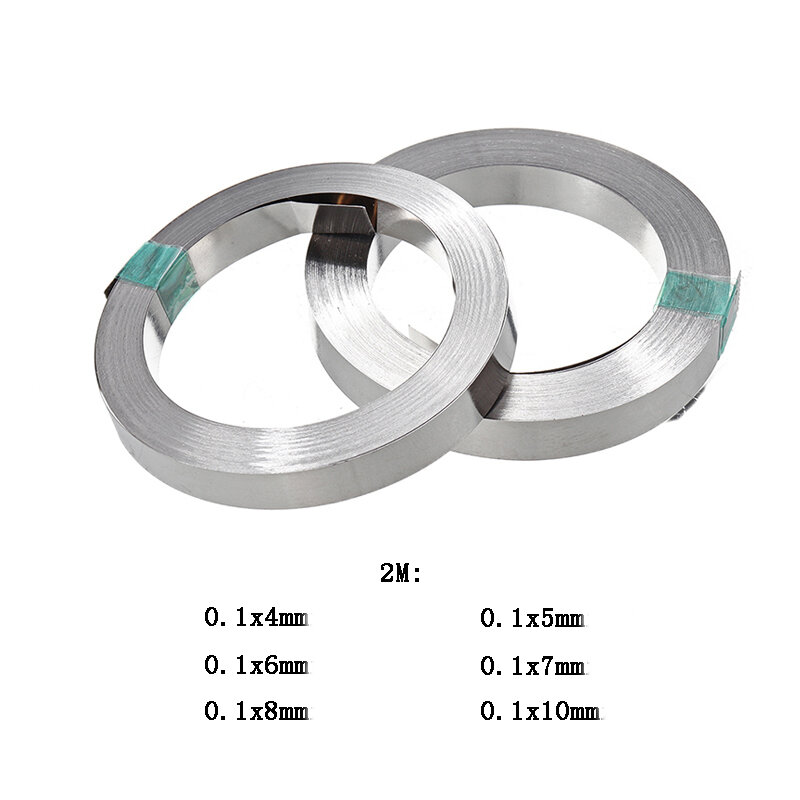 2M 0.1x 4/5/6/7/8/10mm baja lapis nikel Strip nikel untuk 18650/21700 baterai Li-ion Las nikel
