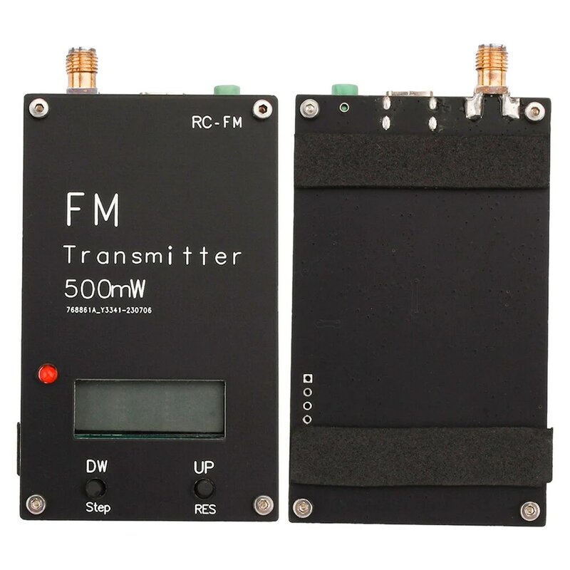 Display LED de Frequência do Transmissor FM, Estéreo Digital, Rádio DSP, Estação de Rádio Campus, 2000m, 0.5W, 76-108MHz