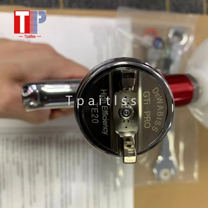 Tpaitlss-PISTOLA DE PULVERIZACIÓN roja TE20, boquilla de 1,3mm, LVMP PRO LITE, herramienta de pintura de 600ml para imprimación/barniz
