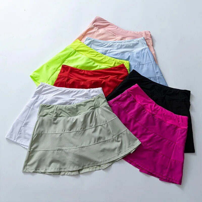 Women's New Sports Short Skirt, Quick Drying Tennis Skirt with Anti Glare Lining, Running and Fitness High Waisted Shorts.