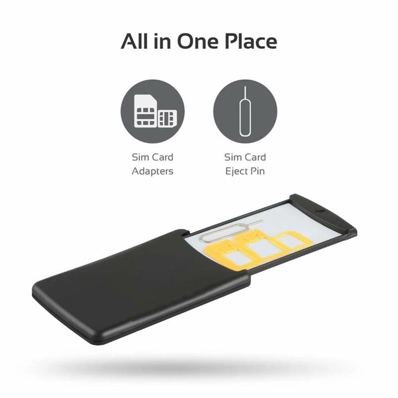 Estuche de seguridad móvil, tarjeta SIM y tarjeta Micro SD de seguridad, incluye adaptador Micro SIM, adaptador Nano SIM y Pin de extracción