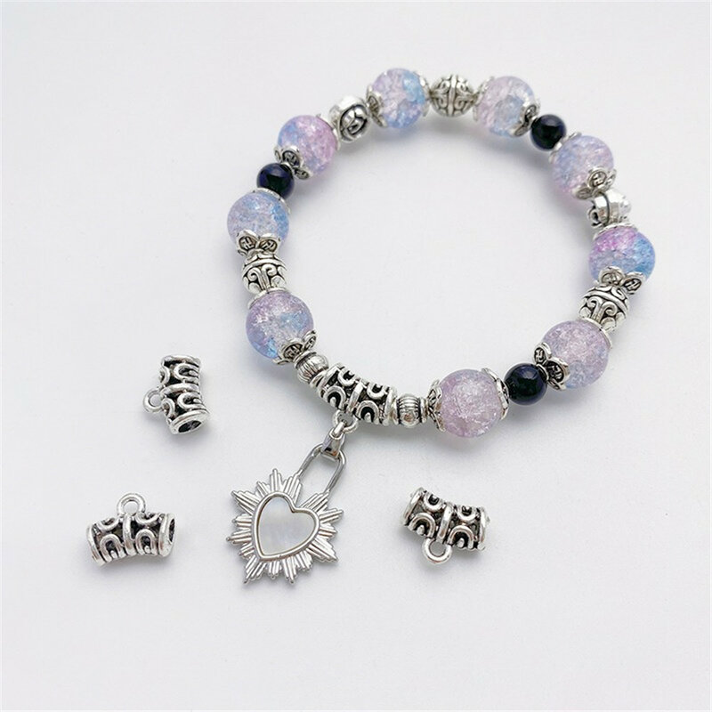 Vintage lega d'argento Tee Connection Bead Barrel Beads perline allentate braccialetto fai da te collana braccialetto gioielli accessori materiali