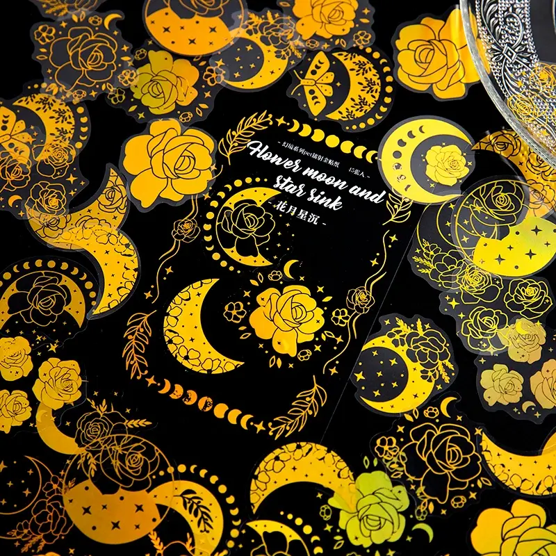 30 pezzi adesivi abbronzanti Laser dorati libro mastro a mano materiale Collage farfalla funghi carta Scrapbooking decorativo 45MM