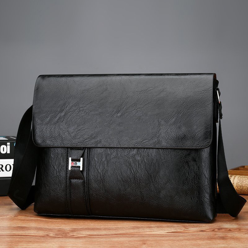 PU Leather Men'S Briefcase Ipad Shoulder Executive Work Business Work Messenger Crossbody Tablet Side Male Designer Bag