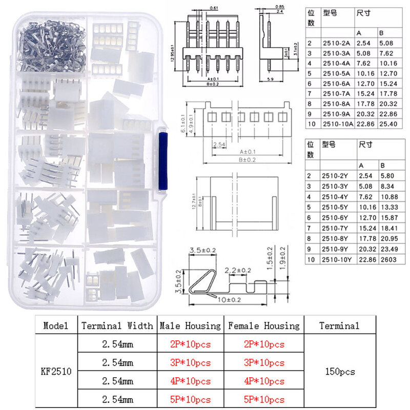 1.25mm PH2.0mm XH2.54mm MX3.0mm VH3.96mm Pitch Terminal Male Female Pin sm Dupont Connector Kit