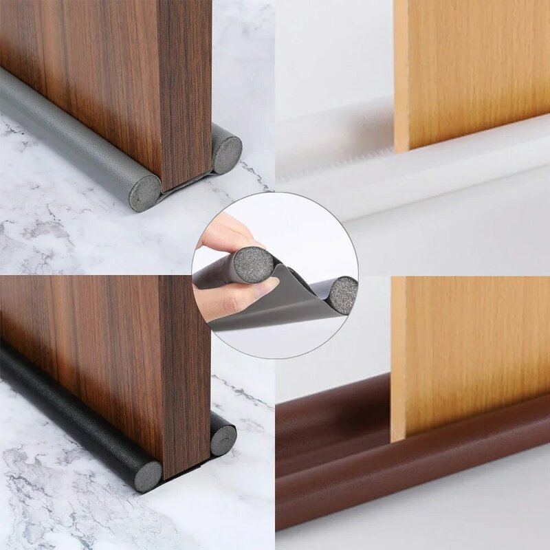 Door Bottoom Seal Strip Adjustable Door Seam Sealing Strip Soundproof Foam Flexible Foldable Weatherstrip Home Accessories