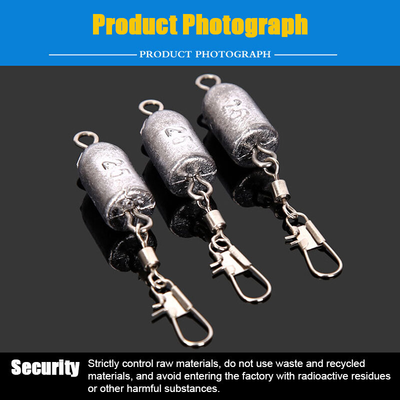 10g/15g/20g/25g/30g/40g/50g/60g/70g/80g/100g Bullet Shaped Double Ring Fishing Lead Sinker With Connector Outdoor Fishing