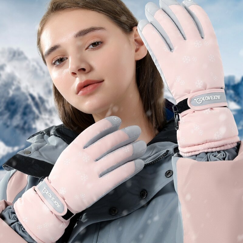 Gants de ski imperméables coordonnants pour hommes et femmes, équipement d'équitation de moto, peluche épaisse, chaud, hiver
