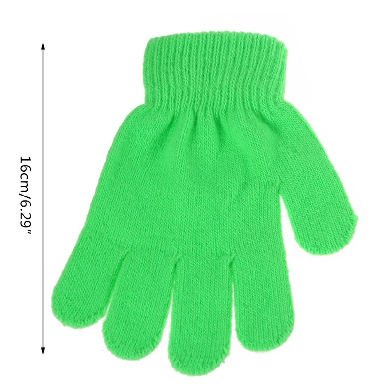 Unisex Warm Thick Thermal Gloves for Boys Girls Solid Color Soft Texture