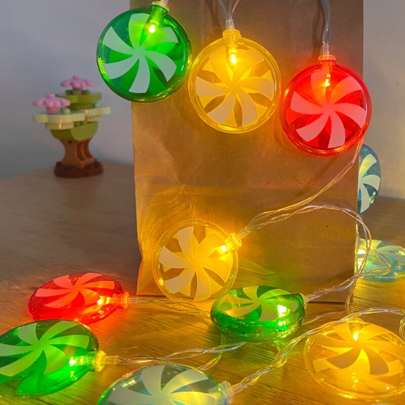 캔디 스트링 조명 3D 배터리 버전 장식 램프, DIY 장식 요정 조명, LED 크리스마스 스트링 조명, 가정용 1.5 미터