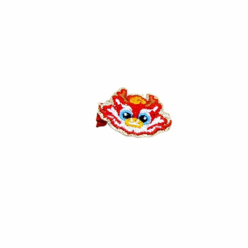 Embroidery Dragon Hairpin Mascot Dragon Lion Dance Children Red Hairpin Cloth New Year Series Ancient Style Hairpin Students