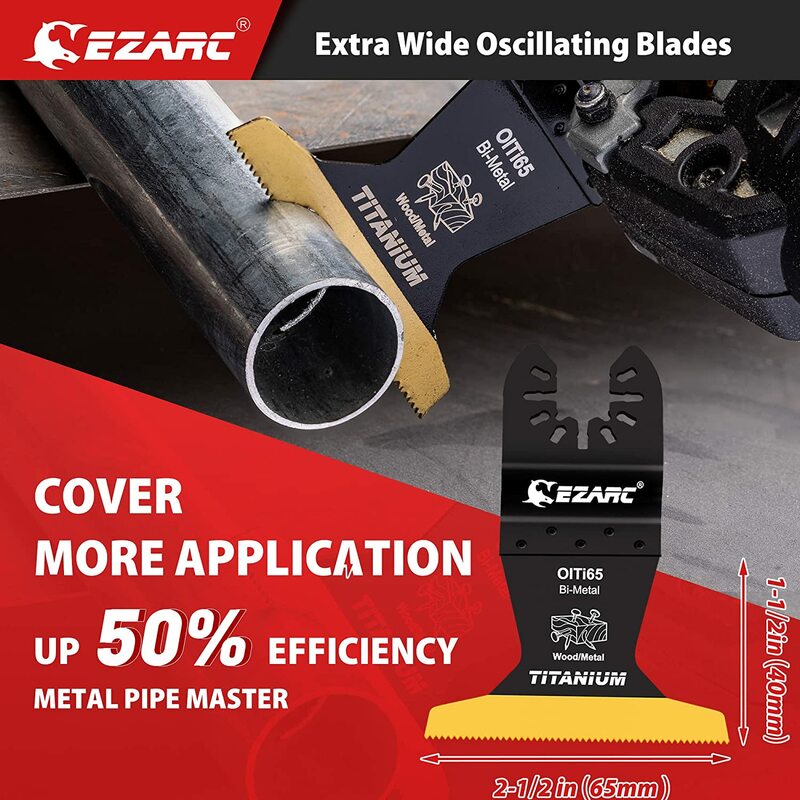 EZARC 4Pcs Titan Oszillierende Sägeblätter Kit, Plunge Schneiden Multitool Klingen für Metall Holz Nägel Schrauben, flush Cut Universal