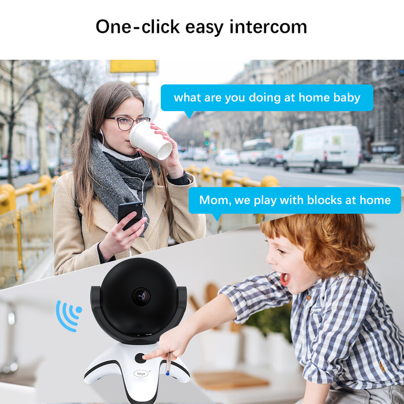 Telecamera di sicurezza per interni 4K 8MP Nanny Pet Camera sorveglianza della telecamera a 360 ° per la sicurezza domestica, Audio a 2 vie, rilevamento del suono/persona