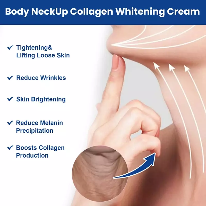 Crema de colágeno para el cuello, antienvejecimiento, levanta la barbilla del cuello, reduce eficazmente las líneas finas en el cuidado de la piel, ilumina e hidrata