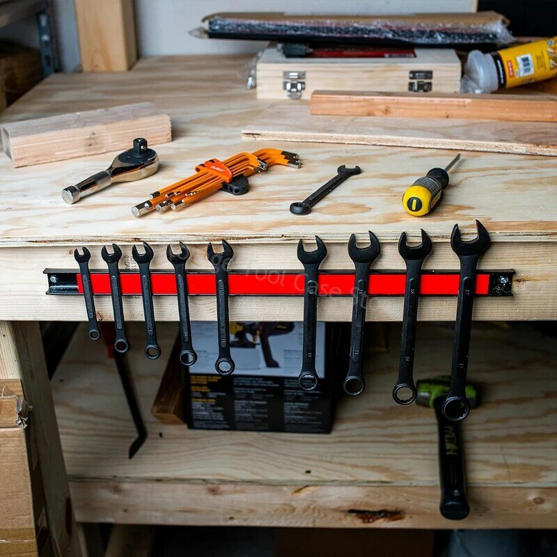 Soporte de herramientas magnético fuerte, barra de herramientas resistente, organizador de garaje, estante de almacenamiento, cuchillo, llave, alicate, gabinete de taller, 8, 12, 18 y 24 pulgadas