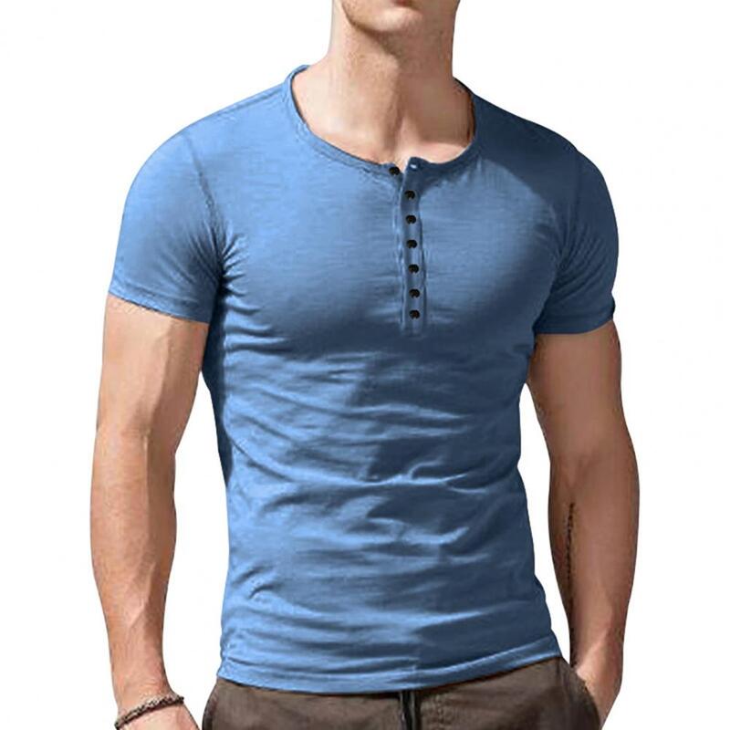 Homens de negócios T-shirt Mangas Curtas Slim Fit Casual Moda Verão Musculação Camiseta Top Para Outing Vestuário