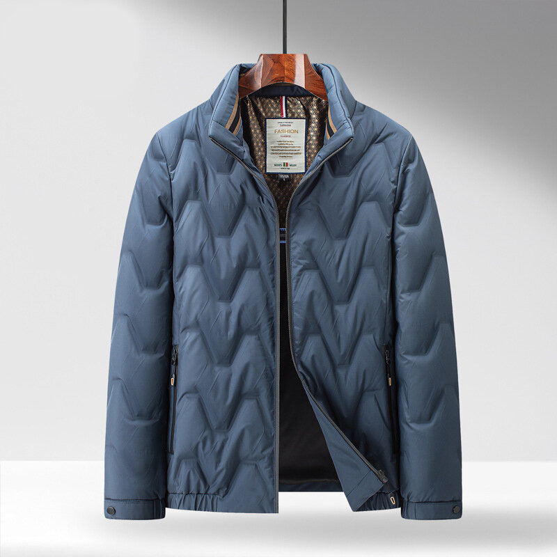 남성용 스탠딩 칼라 다운 코트, 짧은 중간 청춘 따뜻한 캐주얼 코트, 2023 겨울 신상