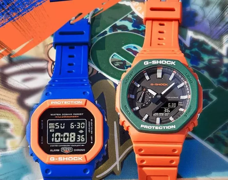 G-SHOCK New GA-2110SC Series Men Wristwatches Octagonal Series Street Style Dual Display Watches Waterproof Sports Watch For Men