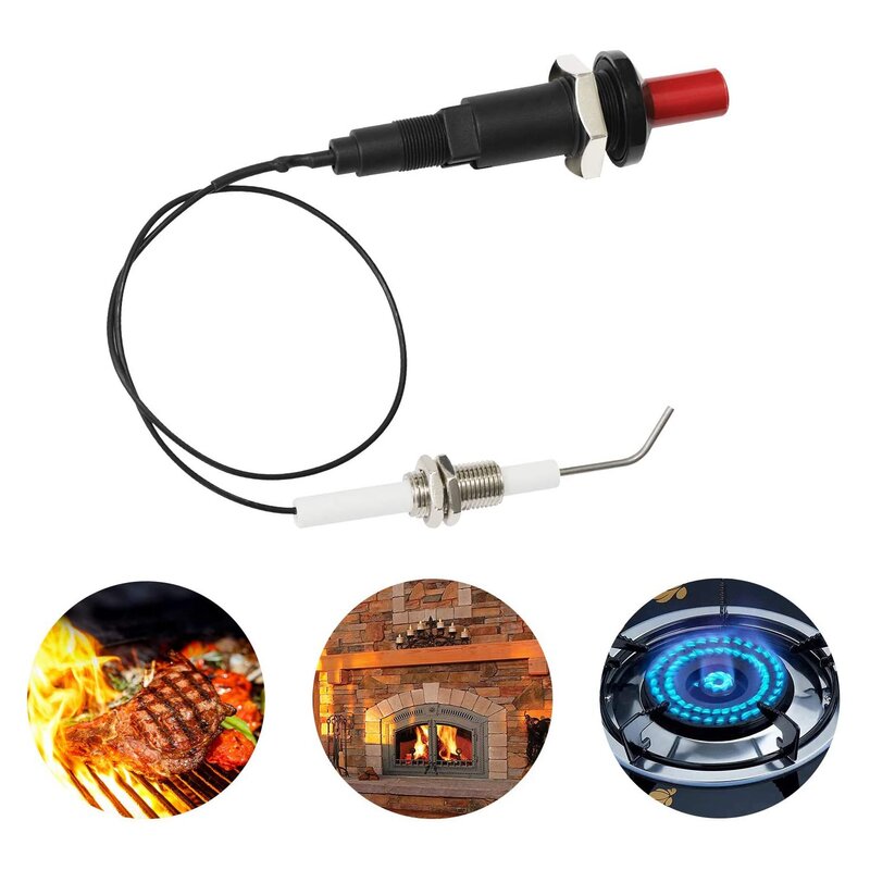 Dispositivo electrónico de encendido de electrodo de cerámica Universal, cable de bujía para parrilla y chimenea, calentador de estufa de Gas, 3 piezas