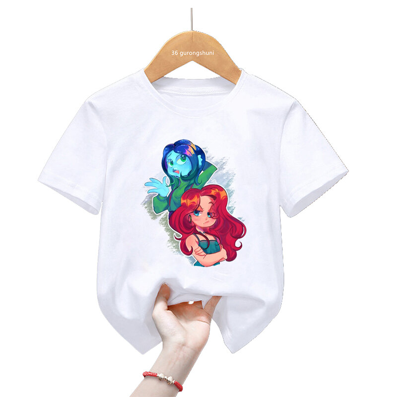 Fantasi baru Anime Ruby Gillman remaja Kraken T Shirt Kawaii Chelsea putri duyung T-Shirt anak laki-laki dan perempuan pakaian atasan lengan pendek