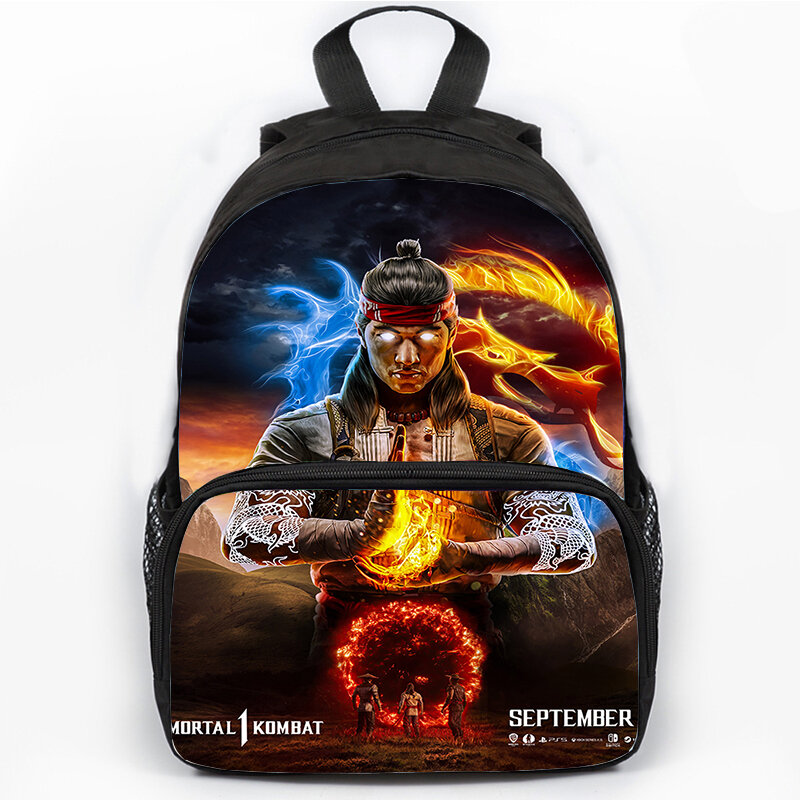 Tas sekolah motif 3D Mortal Kombat tas sekolah tas buku siswa tas punggung Laptop anak laki-laki tahan air tas Travel kualitas tinggi Mochila