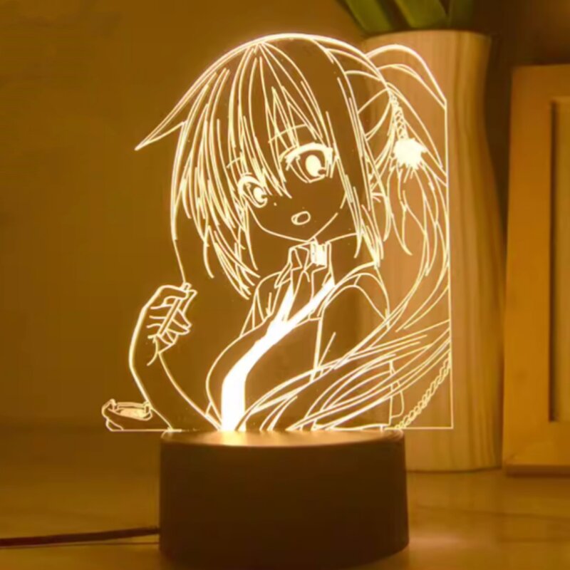 Śliczne dziewczyny 3D lampka nocna wspaniała codzienność Anime み なか み ゆゆnieopodal akrylowa lampka nocna kreatywny stół prezent dla chłopców Girls Decor