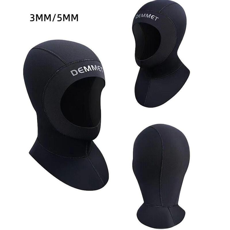 Demmet 3mm/5mm neoprene mergulho capuz com ombro equipamento de mergulho chapéu boné inverno nadar quente wetsuit caça submarina mergulhador