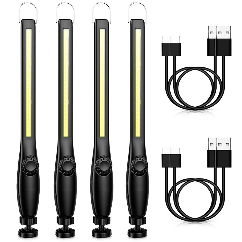 Lampe de Poche Magnétique à LED COB, Dispositif avec Crochet Rechargeable par USB, Outil pour le Travail et l'Inspection, Idéale pour le Camping et les Réparations Automobiles, Nouveau Modèle