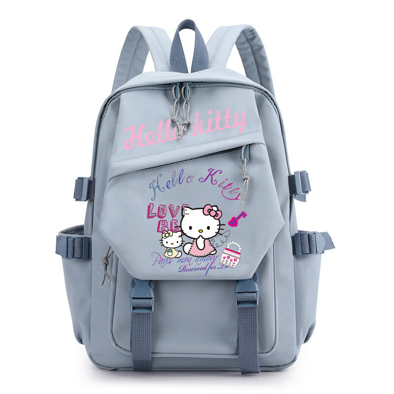 Новый рюкзак Sanrio Hellokitty с принтом, милый школьный ранец, легкий холщовый портфель для учеников с героями мультфильмов