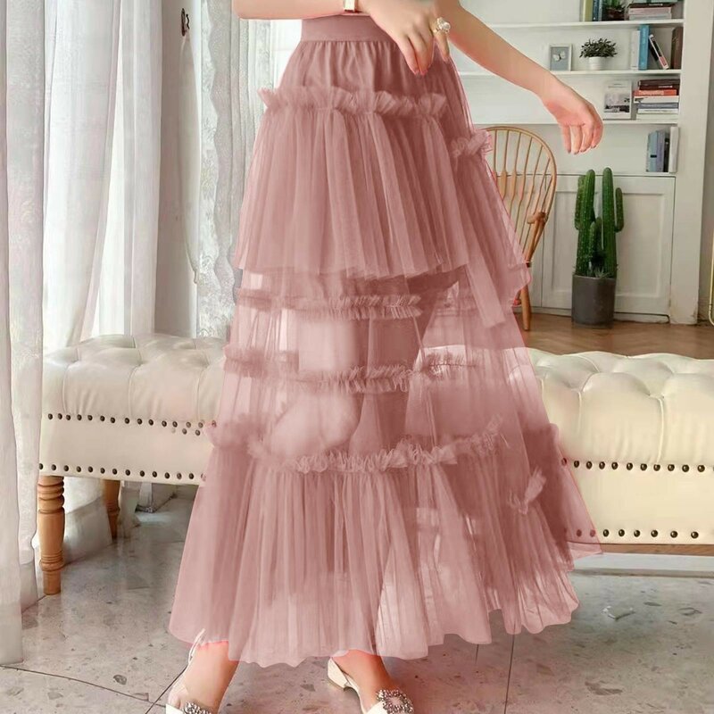 2023 Women's Long Maillard Fall Skirt Elegant High Waist Cocktail Party Wedding Flared A Crib Skirt Girl Bathing Suit with Skirt