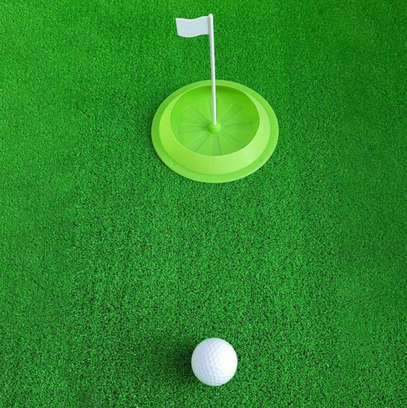 Pin putt Golf, cangkir lubang latihan bendera Golf, lubang putt Golf silikon dapat dilipat untuk kantor, garasi, rumah, halaman