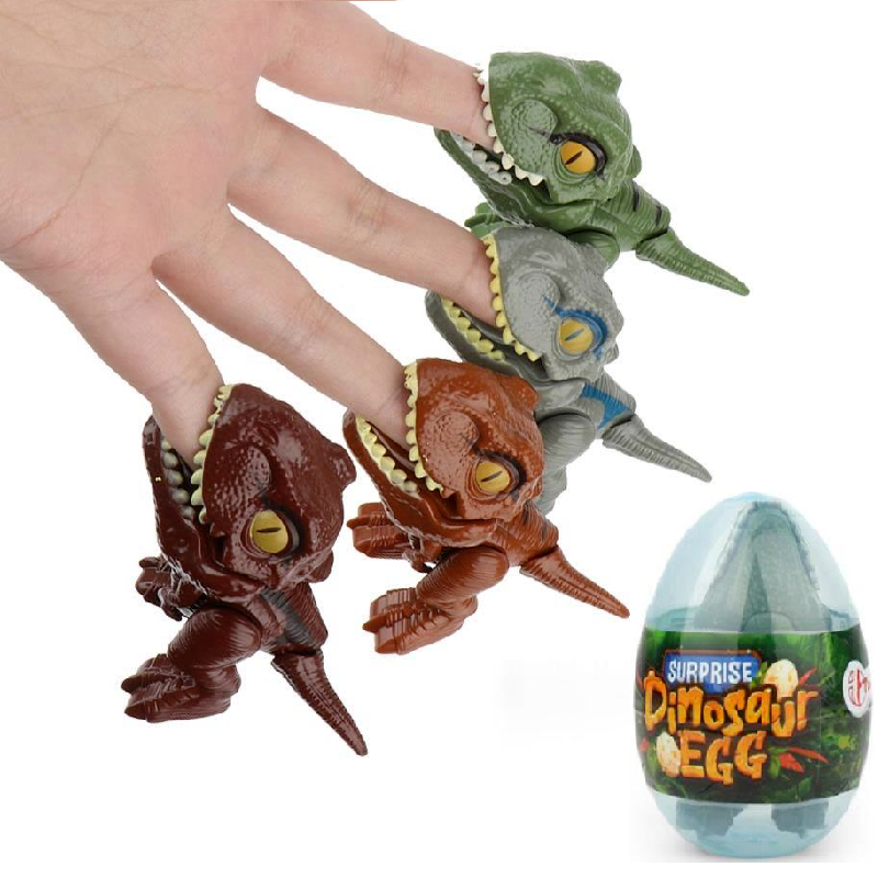 Figuras de acción de Anime de dinosaurio de dedo, Juguetes Divertidos, huevos de dinosaurio, mordedura interactiva, mano Tricky, tiranosaurio, modelo Fidget Toy