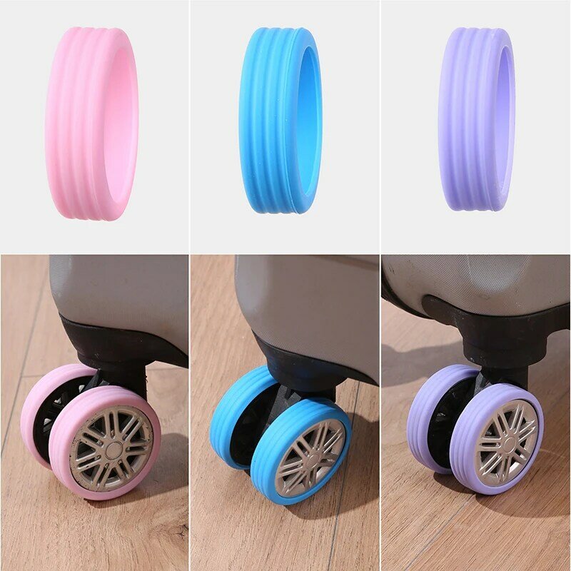 4PCS Luggage Wheels Protector Silicone Wheels Caster Shoes Travel Luggage Suitcase Reduce Noise Wheels Guard Cover Accessories