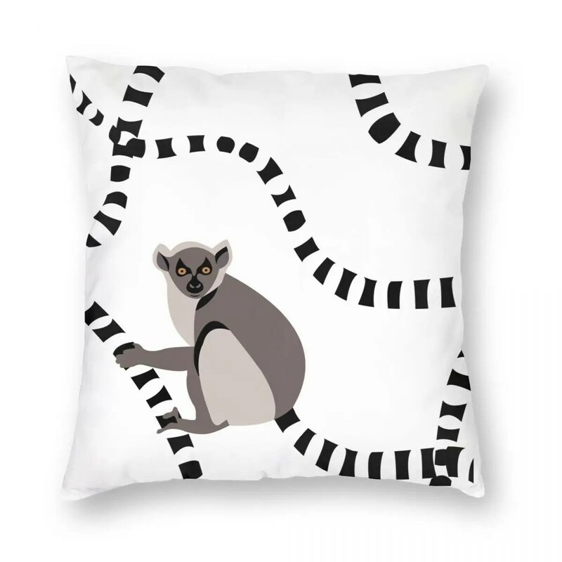 Lemur квадратный чехол с подушкой из полиэстера и льна, бархатный чехол с узором на молнии, декоративный чехол для диванной подушки 45x45