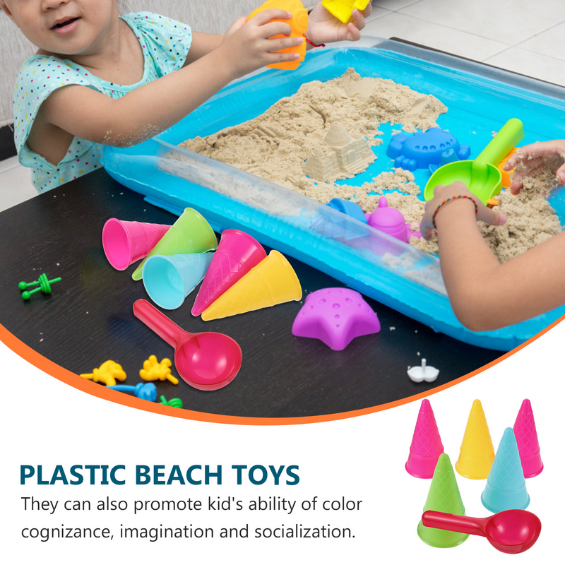 Jouets de plage en bord de mer pour enfants, cônes de crème glacée de sable, jouets d'extérieur pour enfants