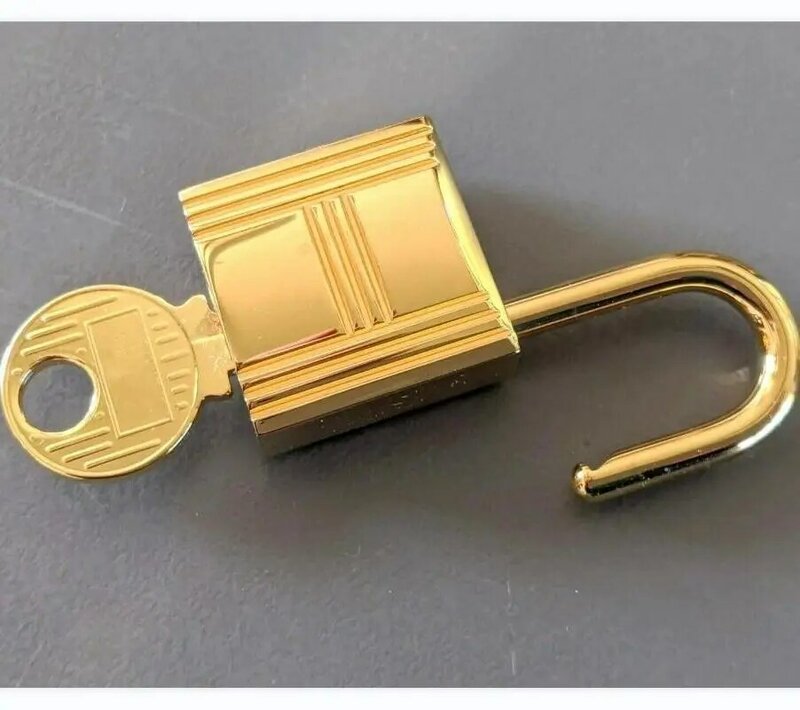 Cadenas en alliage de cuivre et métal inoxydable pour femme, pièces de rechange dorées pour sac à main, designer, 1 serrure, 2 clés