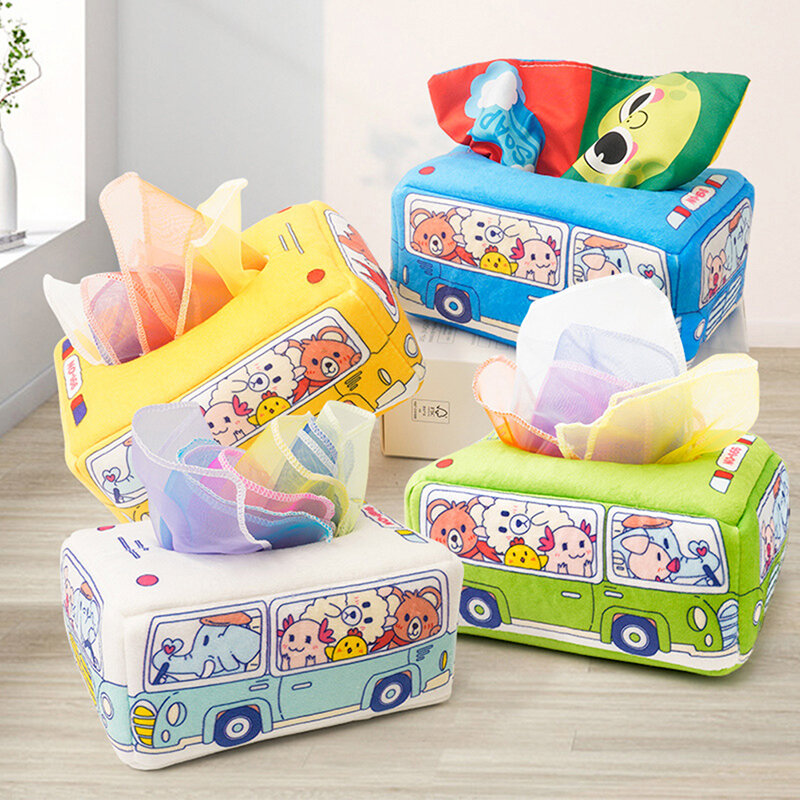 Caja de pañuelos mágica Montessori para bebés, juguete sensorial educativo para actividades de aprendizaje, ejercicio con los dedos