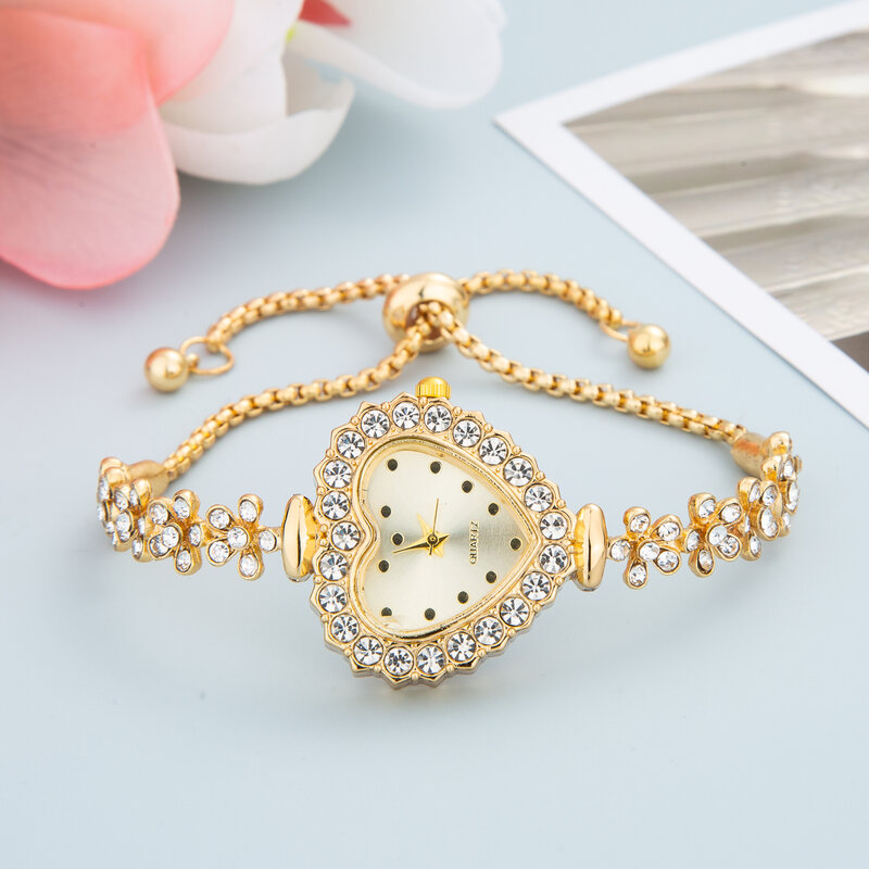 Luksusowy kryształ damski bransoletki z zegarkiem Top markowy damski zegarek kwarcowy ze stali damski zegarek na rękę Montre Femme