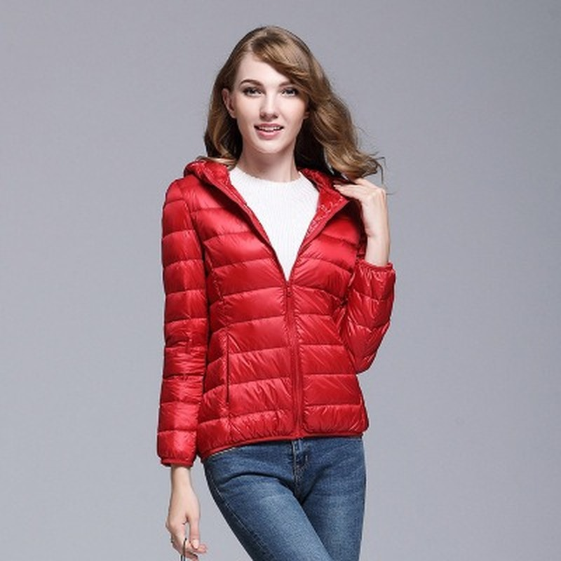 Autumn Winter Slim Short Down Jackets Women Solid Colors Hooded Coats Light Warm Thick Outwear Fashion Casual Commuter Overcoats